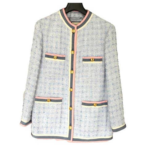 veste gucci bleu et rouge|Vestes et manteaux Gucci pour femme .